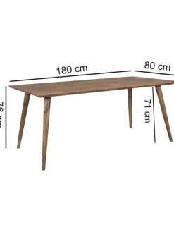 Massivholz Esstisch im Retro Landhausstil, handgefertigt, Sheesham-Holz
