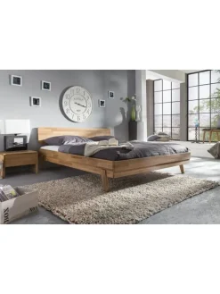 Massivholz-Bett Livia 140x200 cm Wildeiche in Wildeiche geölt