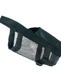 Maulkorb mit Netzeinsatz stufenlos verstellbar in Schwarz