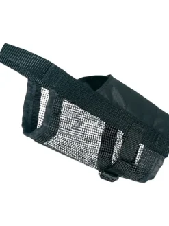 Maulkorb mit Netzeinsatz stufenlos verstellbar in Schwarz