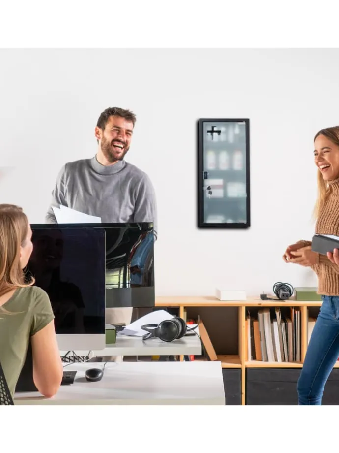 Medizinschrank in Schwarz - (B)27 x (H)57 x (T)12 cm