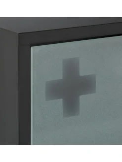 Medizinschrank in Schwarz - (B)27 x (H)57 x (T)12 cm