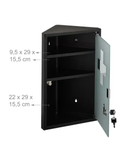 Medizinschrank in Schwarz - (B)30 x (H)45 x (T)17,5 cm