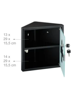 Medizinschrank in Schwarz - (B)30 x (H)30 x (T)17,5 cm