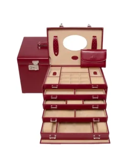 Merino Schmuckkasten 33 cm in rot