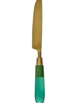 Messer in Gold/ Grün - (L)23,5 cm