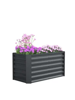 Metall Pflanzbeet Hochbeet Gartenbeet 120x60 Galdo in Schwarz