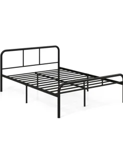 Metallbett Bettgestell für 140 x 190 cm Matratze in Schwarz