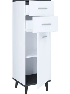 Midischrank Badmöbel Landos in Weiß / Anthrazit