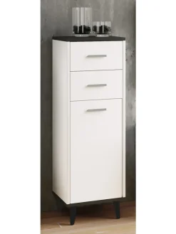 Midischrank Badmöbel Landos in Weiß / Anthrazit