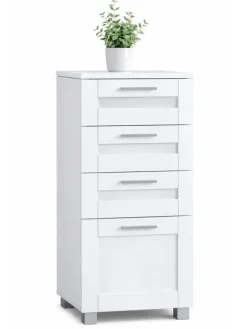 Midischrank Schubladen Nilari 76 x 38 x 28 cm in Weiß