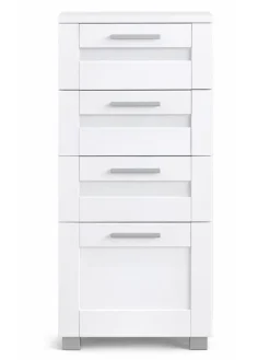 Midischrank Schubladen Nilari 76 x 38 x 28 cm in Weiß