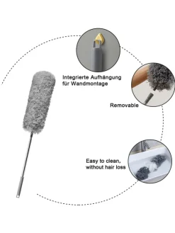 Mikrofaser Staubwedel mit Teleskopgriff in Grau