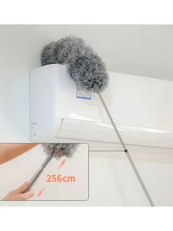 Mikrofaser Staubwedel mit Teleskopgriff in Grau