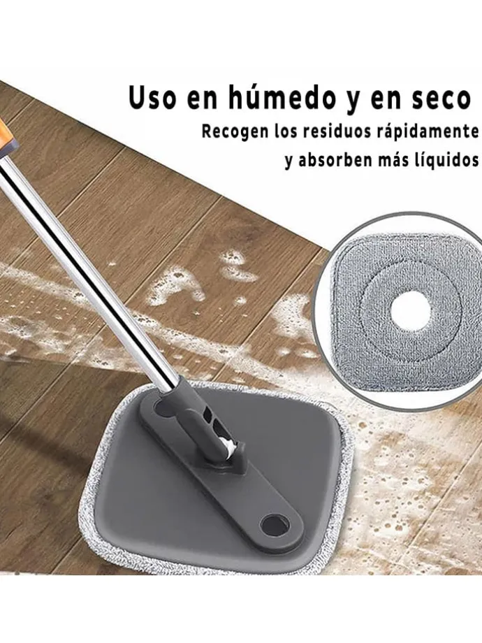 Mikrofaser-Mopppads in Grau - (L)22,5 x (B)22,5 cm