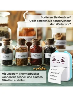 Mini Bluetooth Taschendrucker Kompatibel mit iOS Android Etikettendrucker Rosa