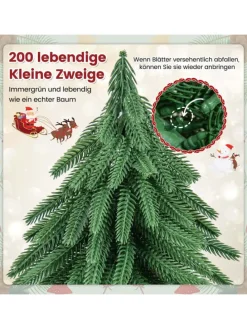 Mini Weihnachtsbaum mit Sockel in Grün