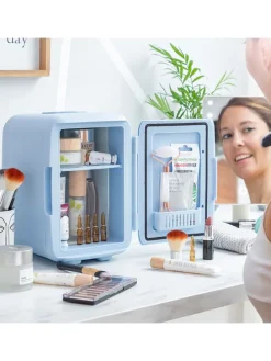 Mini-Kosmetik-Kühlschrank in Blau - (B)21,5 x (H)29,2 x (T)28 cm