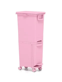 Mülleimer 2 Fächer 40 x 26 x 84 cm in Rosa