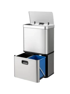 Mülleimer 3 Fächer in Silber