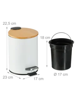 Mülleimer Bad in Weiß - 3 l