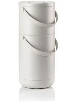Mülleimer "Circular" in Hellgrau - 22+12 l
