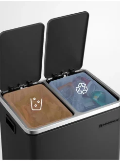 Mülleimer in Schwarz - (B)41 x (H)44,5 x (T)27,5 cm