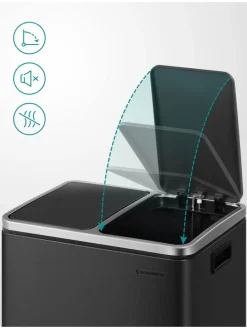 Mülleimer in Schwarz - (B)41 x (H)44,5 x (T)27,5 cm