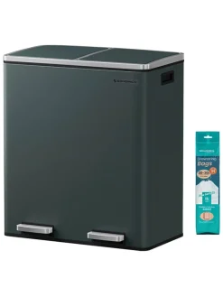 Mülleimer in Schwarz - (B)59 x (H)62,4 x (T)36,5 cm