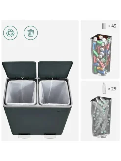 Mülleimer in Schwarz - (B)59 x (H)62,4 x (T)36,5 cm