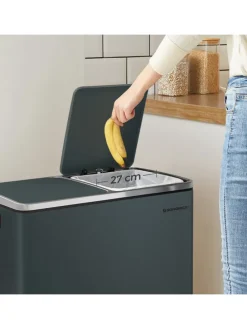 Mülleimer in Schwarz - (B)59 x (H)62,4 x (T)36,5 cm