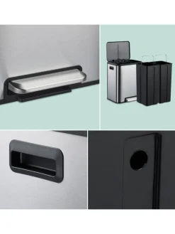 Mülleimer in Silber - 2 x 15 Liter