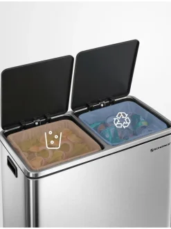 Mülleimer in Silber - (B)59 x (H)62,4 x (T)36,5 cm