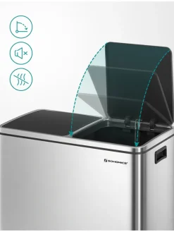 Mülleimer in Silber - (B)59 x (H)62,4 x (T)36,5 cm