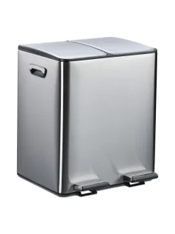 Mülleimer in Silber/ Schwarz - 2x 15 Liter