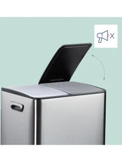 Mülleimer in Silber/ Schwarz - 2x 15 Liter