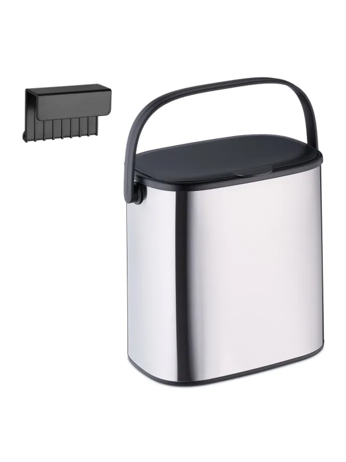 Mülleimer in Silber/ Schwarz - 5 l