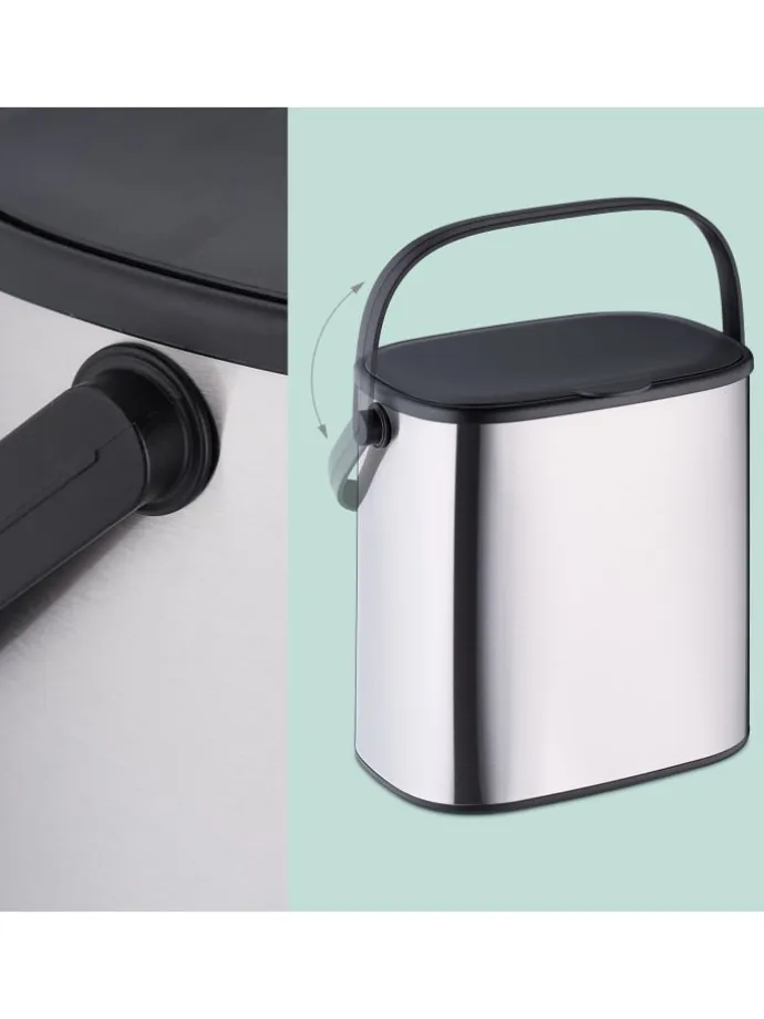 Mülleimer in Silber/ Schwarz - 5 l