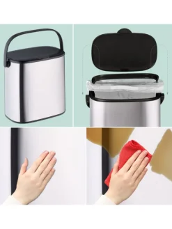 Mülleimer in Silber/ Schwarz - 5 l