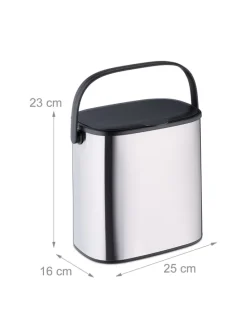 Mülleimer in Silber/ Schwarz - 5 l