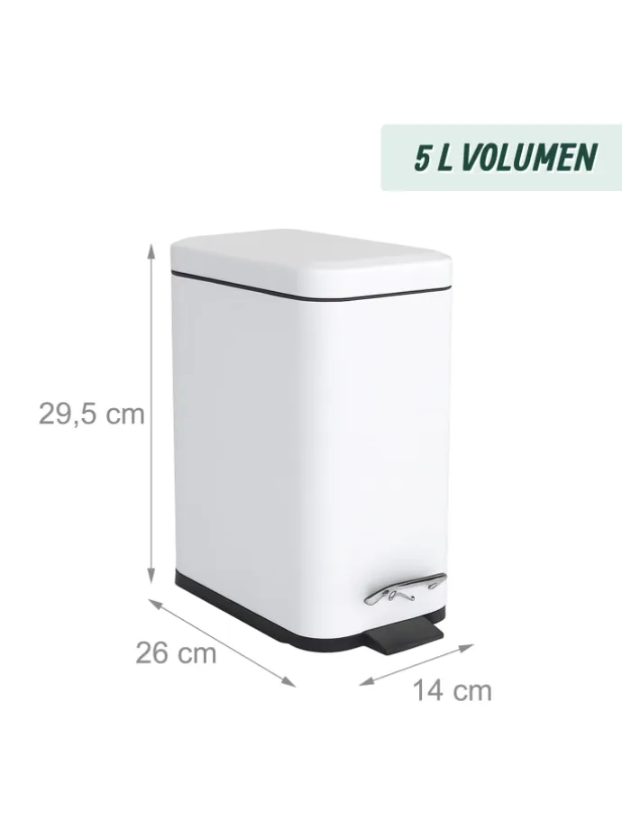 Mülleimer in Weiß - 5 l