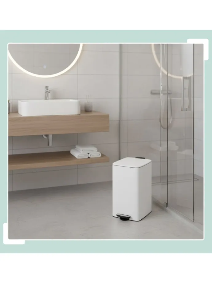 Mülleimer in Weiß - 30 Liter