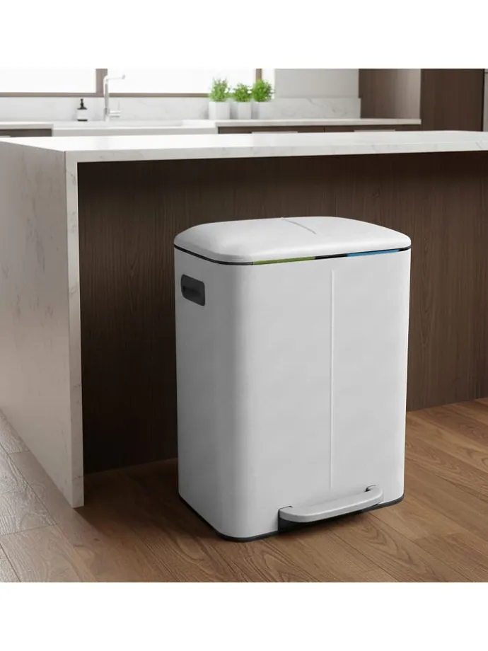 Mülleimer in Weiß - 2x 20 Liter