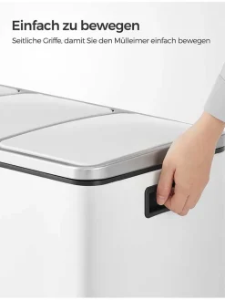 Mülleimer in Weiß/ Silber- (B)61 x (H)55,5 x (T)31,5 cm