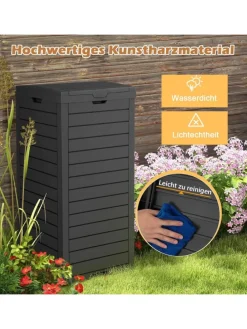 Mülleimer mit Deckel 141 L in Schwarz