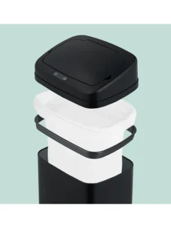 Mülleimer mit Sensor in Schwarz - 50 Liter