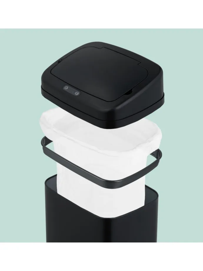 Mülleimer mit Sensor in Schwarz - 50 Liter