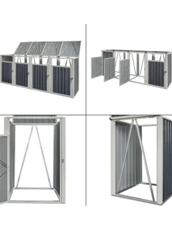 Mülltonnenbox Tarbek für 4 Tonnen in Anthrazit (B)292cm