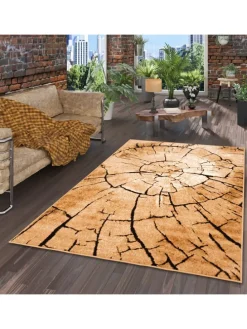 Modern Designer Velours Teppich Samba in Beige