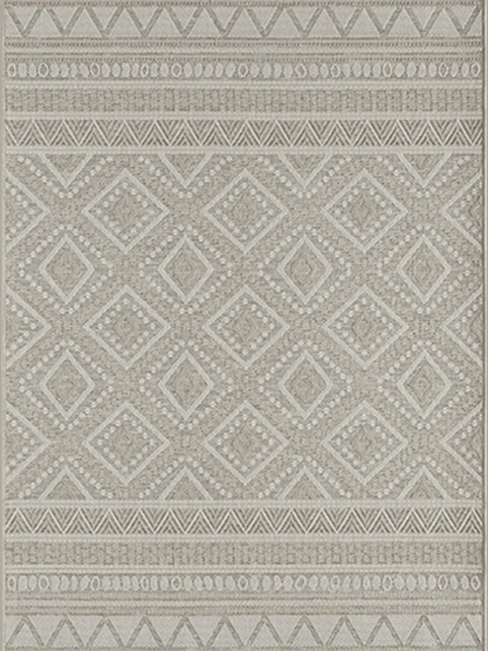 Moderner In-/Outdoor Teppich B in Beige